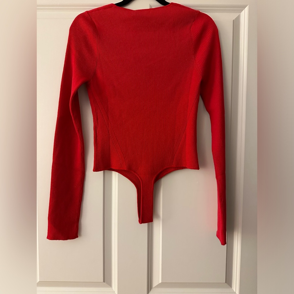 One Grey Day x Revolve Seville Bodysuit RED Size LARGE . NWT - Picture 5 of 7